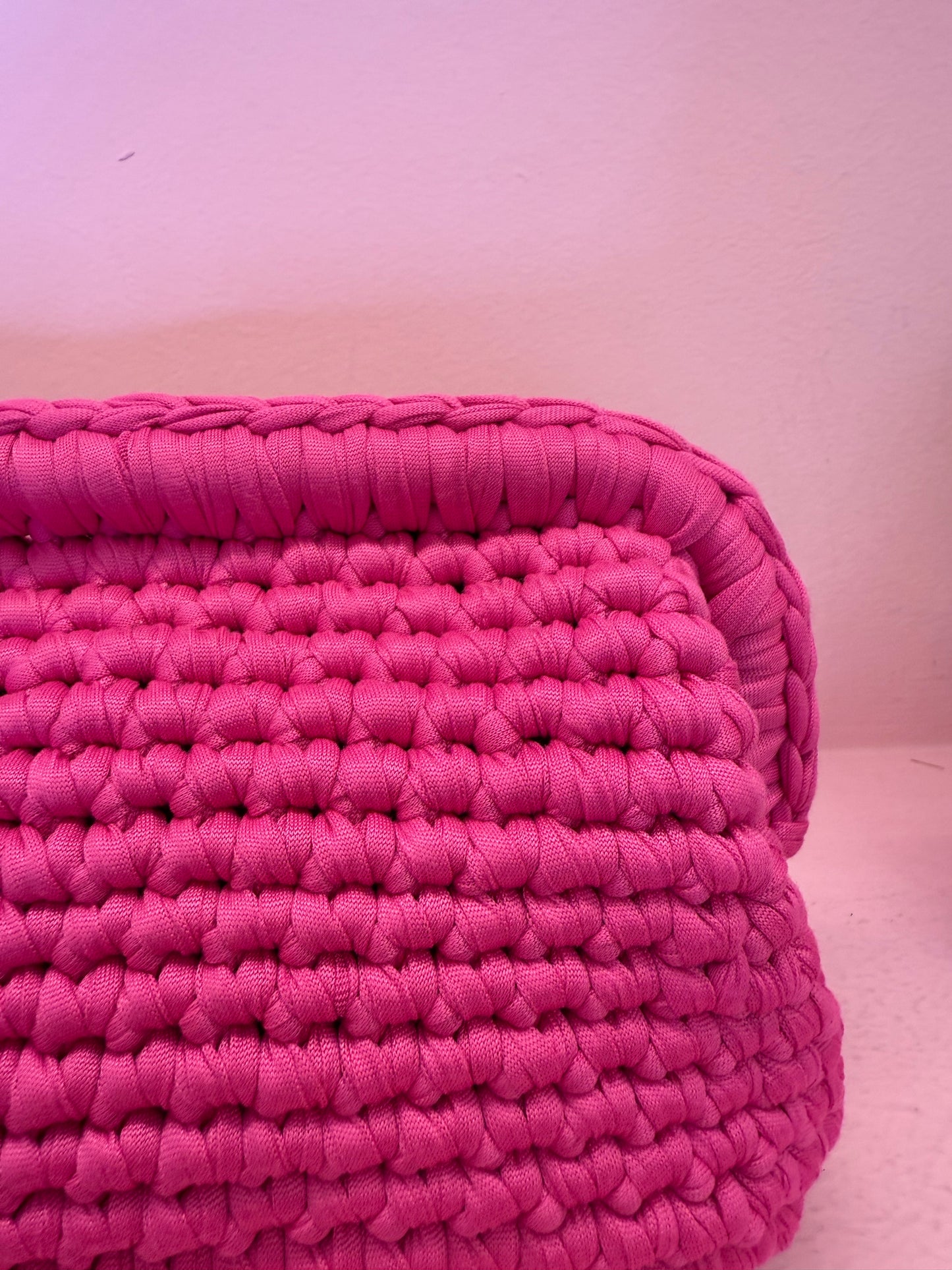 Borsa uncinetto clutch fucsia