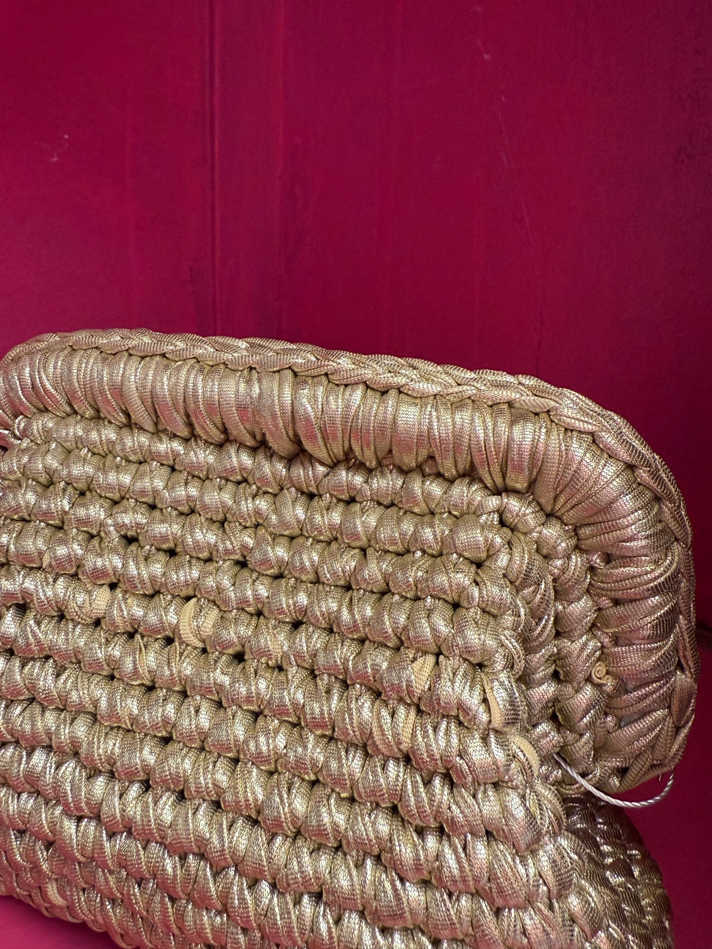 Borsa uncinetto dorata