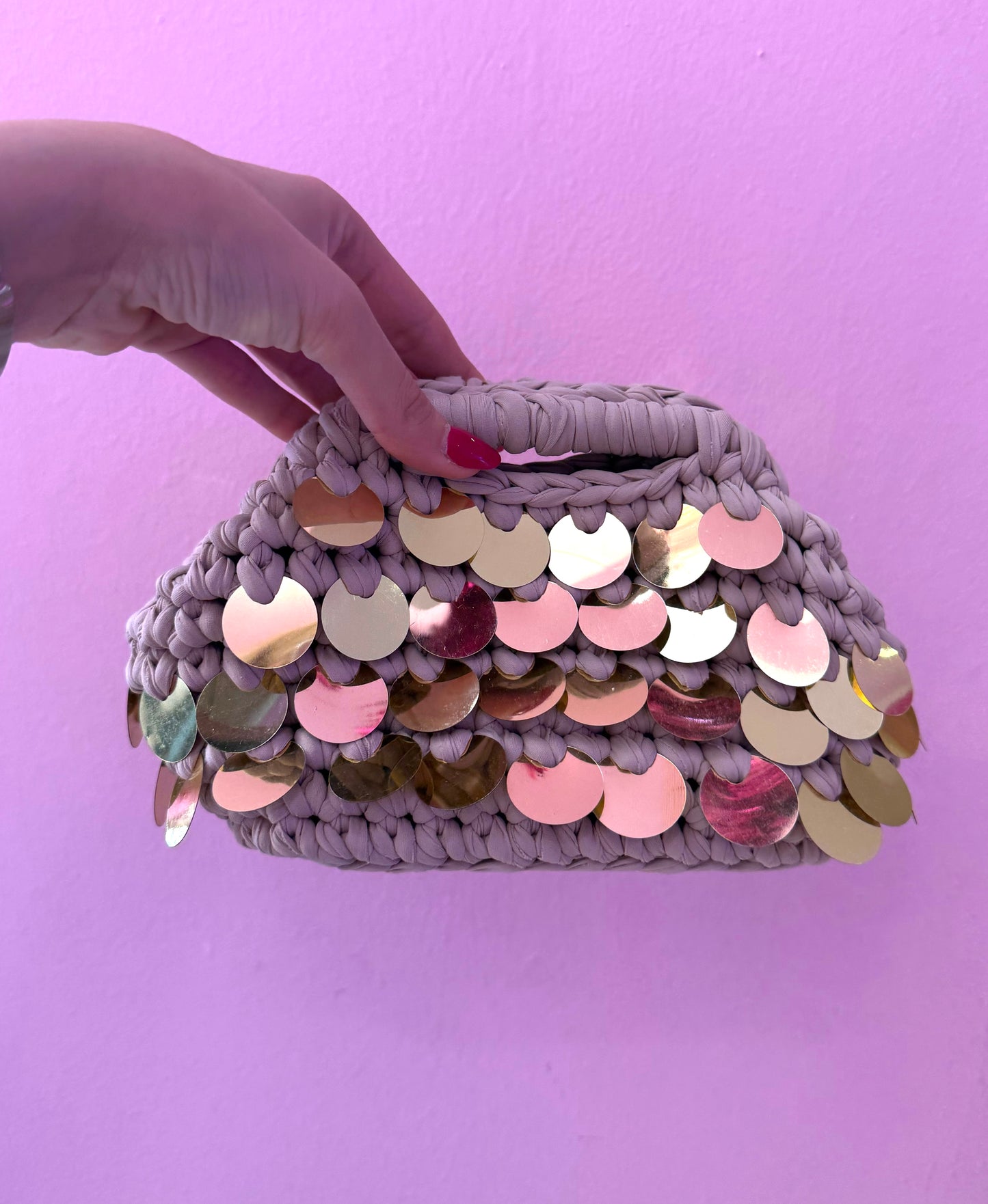Borsa clutch paillettes